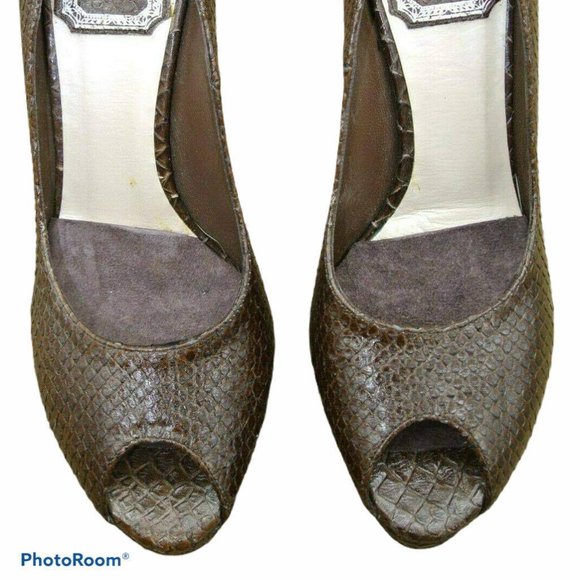 Christian DIOR Open Toe SnakeskinStilletos, EUC